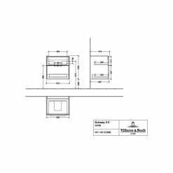 Villeroy & Boch Subway 3.0 Waschtischunterschrank XL 572mm Mit 2 Auszügen Taupe Mit Beleuchtung Volcano Black