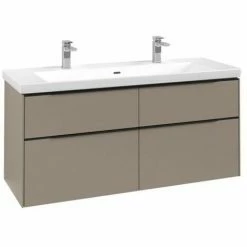 Villeroy & Boch Subway 3.0 Waschtischunterschrank XL 1272mm Mit 4 Auszügen Taupe Mit Beleuchtung Volcano Black -VILLEROY & BOCH shop 71070324 3