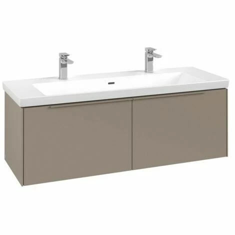 Villeroy & Boch Subway 3.0 Waschtischunterschrank 1272mm Mit 2 Auszügen Einfarbig Taupe Ohne Beleuchtung 4 Villeroy & Boch Subway 3.0 Waschtischunterschrank 1272mm Mit 2 Auszügen Einfarbig Taupe Ohne Beleuchtung – Bild 2