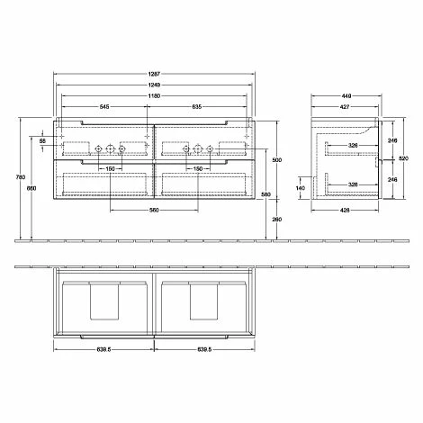 Villeroy & Boch Subway 2.0 Waschtischunterschrank XL mit 4 Auszügen für Doppelwaschtisch Truffle Grey Silberfarbig Matt Villeroy & Boch Subway 2.0 Waschtischunterschrank XL Mit 4 Auszügen Für Doppelwaschtisch Truffle Grey Silberfarbig Matt -VILLEROY & BOCH shop 71263576 2