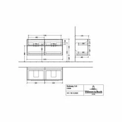 Villeroy & Boch Subway 3.0 Waschtischunterschrank XL 1272mm Mit 4 Auszügen Für Doppelwaschtisch Volcano Black Ohne Beleuchtung Volcano Black