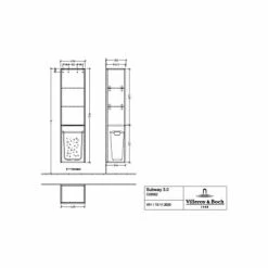 Villeroy & Boch Subway 3.0 Hochschrank Mit 1 Tür Und 1 Wäscheklappe Rechts Pure White Volcano Black