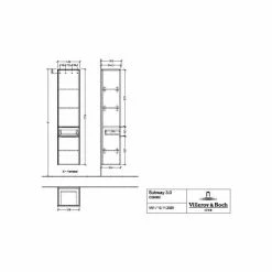 Villeroy & Boch Subway 3.0 Hochschrank Mit 2 Türen Und 1 Auszug Links Cashmere Grey Aluminium Glänzend