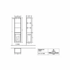 Villeroy & Boch Subway 3.0 Hochschrank Mit 1 Tür Und 1 Wäscheklappe Links Volcano Black Aluminium Glänzend