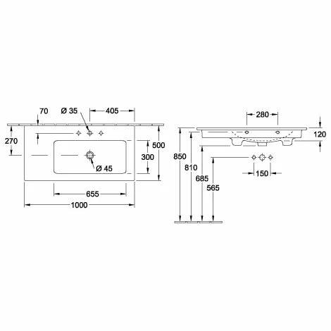 Villeroy & Boch Venticello Waschtisch 100 cm Beckenposition variabel Ohne Hahnloch Stone White Becken rechts Mit CeramicPlus Beschichtung Villeroy & Boch Venticello Waschtisch 100 Cm Beckenposition Variabel Ohne Hahnloch Stone White Becken Rechts Mit CeramicPlus Beschichtung -VILLEROY & BOCH shop 71356851 1