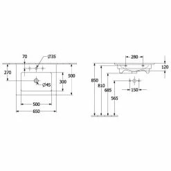 Villeroy & Boch Venticello Waschtisch 65,5 Cm Mit 1 Hahnloch Stone White Mit CeramicPlus Beschichtung 4 Villeroy & Boch Venticello Waschtisch 65,5 Cm Mit 1 Hahnloch Stone White Mit CeramicPlus Beschichtung -VILLEROY & BOCH shop 71356860 3