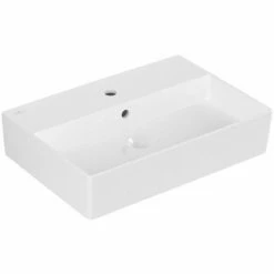 Villeroy & Boch Memento 2.0 Waschtisch 60 Cm Mit 1 Hahnloch Mit Überlauf Weiß Alpin Ungeschliffen Ohne Beschichtung