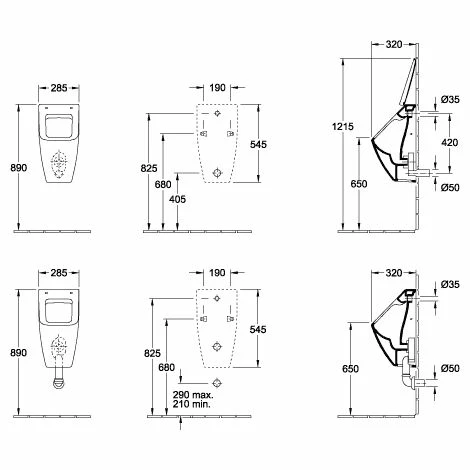 Villeroy & Boch Venticello Absaug-Urinal Stone White Nein Mit CeramicPlus Beschichtung 3 Villeroy & Boch Venticello Absaug-Urinal Stone White Nein Mit CeramicPlus Beschichtung