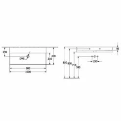 Villeroy & Boch Memento 2.0 Waschtisch 100 Cm Ungeschliffen Ohne Hahnloch Ohne Überlauf Graphite Mit CeramicPlus Beschichtung