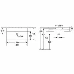 Villeroy & Boch Memento 2.0 Waschtisch 80 Cm Ohne Hahnloch Ohne Überlauf Weiß Alpin Geschliffen Ohne Beschichtung -VILLEROY & BOCH shop 71383537 3