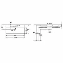 Villeroy & Boch Memento 2.0 Waschtisch 100 Cm Geschliffen Mit 1 Hahnloch Ohne Überlauf Graphite Mit CeramicPlus Beschichtung