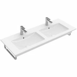 Villeroy & Boch Venticello Schrankdoppelwaschtisch Mit 2 Hahnlöchern Stone White Mit CeramicPlus Beschichtung -VILLEROY & BOCH shop 71383620 2