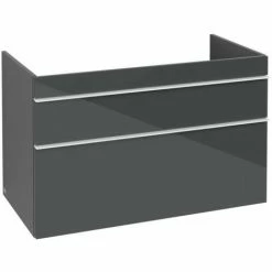 Alternative view of Villeroy & Boch Venticello Waschtischunterschrank XL 953mm Mit 2 Auszügen Und Variabler Beckenpositi Glass Glossy Grey Rechts Weiß