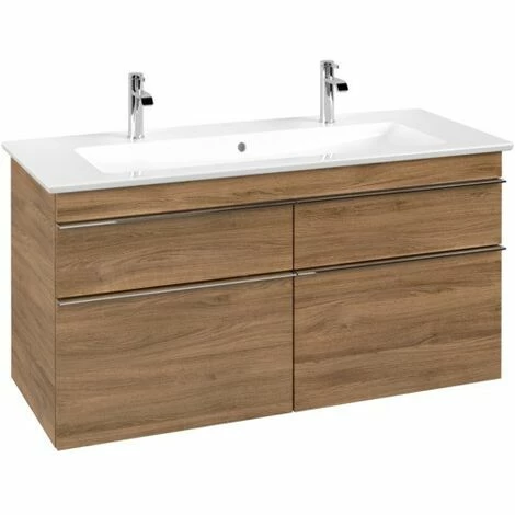 Villeroy & Boch Venticello Waschtischunterschrank XL 1153mm Mit 4 Auszügen Kansas Oak Chrom 5 Villeroy & Boch Venticello Waschtischunterschrank XL 1153mm Mit 4 Auszügen Kansas Oak Chrom – Bild 3