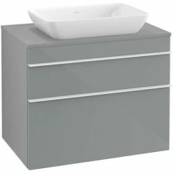 Villeroy & Boch Venticello Waschtischunterschrank XXL Mit 2 Auszügen Für Aufsatzwaschtisch 75,7 Cm Glass Glossy Grey Weiß -VILLEROY & BOCH shop 71489315 3