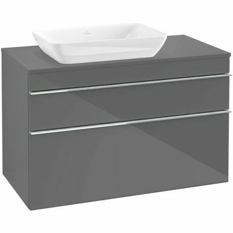 Villeroy & Boch Venticello Waschtischunterschrank XXL 957mm Mit 2 Auszügen Für Aufsatzwaschtisch Mit Glossy Grey Links Chrom 4 Villeroy & Boch Venticello Waschtischunterschrank XXL 957mm Mit 2 Auszügen Für Aufsatzwaschtisch Mit Glossy Grey Links Chrom – Bild 2