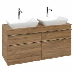 Villeroy & Boch Venticello Waschtischunterschrank XXL 1257mm Mit 4 Auszügen Für 2 Aufsatzwaschtische Kansas Oak Chrom -VILLEROY & BOCH shop 71489375 3