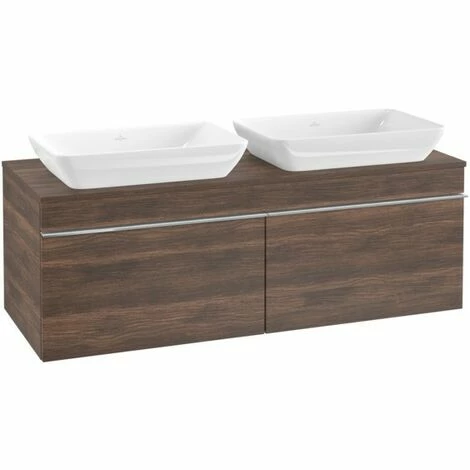 Villeroy & Boch Venticello Waschtischunterschrank 1257mm Mit 2 Auszügen Für 2 Aufsatzwaschtische Arizona Oak Chrom 5 Villeroy & Boch Venticello Waschtischunterschrank 1257mm Mit 2 Auszügen Für 2 Aufsatzwaschtische Arizona Oak Chrom – Bild 3