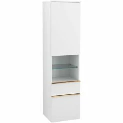 Villeroy & Boch Venticello Hochschrank Mit 1 Tür, 2 Auszügen Und 1 Offenem Fach Mittig Links White Matt Copper -VILLEROY & BOCH shop 71489396 2