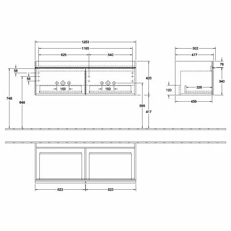 Villeroy & Boch Venticello Waschtischunterschrank 1253mm Mit 2 Auszügen Für Doppelwaschtisch Kansas Oak Chrom 3 Villeroy & Boch Venticello Waschtischunterschrank 1253mm Mit 2 Auszügen Für Doppelwaschtisch Kansas Oak Chrom