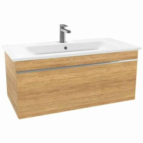 Villeroy & Boch Venticello Waschtischunterschrank Mit 1 Auszug 95,3 Cm Kansas Oak Chrom 4 Villeroy & Boch Venticello Waschtischunterschrank Mit 1 Auszug 95,3 Cm Kansas Oak Chrom – Bild 2