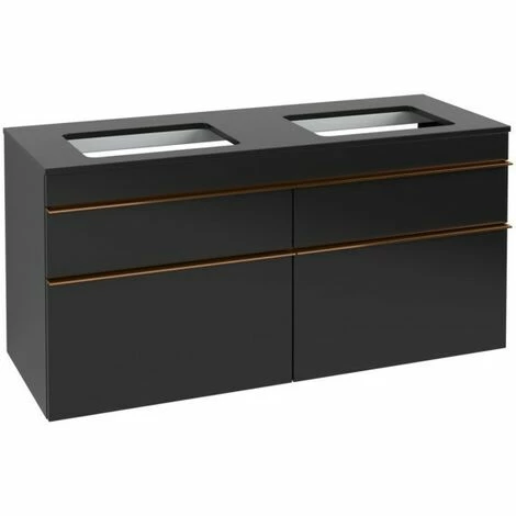 Villeroy & Boch Venticello Waschtischunterschrank XXL 1257mm mit 4 Auszügen für 2 Aufsatzwaschtische Black Matt Lacquer Copper Villeroy & Boch Venticello Waschtischunterschrank XXL 1257mm Mit 4 Auszügen Für 2 Aufsatzwaschtische Black Matt Lacquer Copper -VILLEROY & BOCH shop 71489526 2