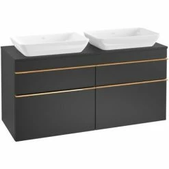 Villeroy & Boch Venticello Waschtischunterschrank XXL 1257mm Mit 4 Auszügen Für 2 Aufsatzwaschtische Black Matt Lacquer Copper 4 Villeroy & Boch Venticello Waschtischunterschrank XXL 1257mm Mit 4 Auszügen Für 2 Aufsatzwaschtische Black Matt Lacquer Copper -VILLEROY & BOCH shop 71489526 3