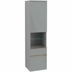 Alternative view of Villeroy & Boch Venticello Hochschrank Mit 1 Tür, 2 Auszügen Und 1 Offenem Fach Mittig Links Glass Glossy Grey Copper