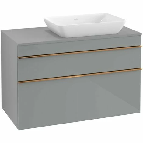 Villeroy & Boch Venticello Waschtischunterschrank XXL 957mm Mit 2 Auszügen Für Aufsatzwaschtisch Mit Glass Glossy Grey Rechts Copper 5 Villeroy & Boch Venticello Waschtischunterschrank XXL 957mm Mit 2 Auszügen Für Aufsatzwaschtisch Mit Glass Glossy Grey Rechts Copper – Bild 3