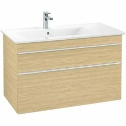 Villeroy & Boch Venticello Waschtischunterschrank XL 953mm Mit 2 Auszügen Und Variabler Beckenpositi Nordic Oak Links Weiß -VILLEROY & BOCH shop 71489691 3