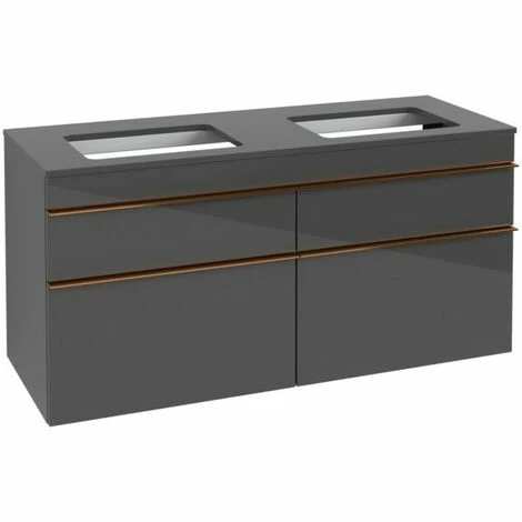 Villeroy & Boch Venticello Waschtischunterschrank XXL 1257mm mit 4 Auszügen für 2 Aufsatzwaschtische Glossy Grey Copper Villeroy & Boch Venticello Waschtischunterschrank XXL 1257mm Mit 4 Auszügen Für 2 Aufsatzwaschtische Glossy Grey Copper -VILLEROY & BOCH shop 71489710 2