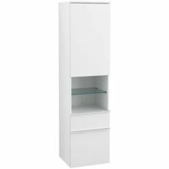 Villeroy & Boch Venticello Hochschrank Mit 1 Tür, 2 Auszügen Und 1 Offenem Fach Mittig Rechts White Matt Weiß -VILLEROY & BOCH shop 71489711 2