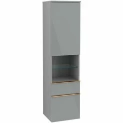 Alternative view of Villeroy & Boch Venticello Hochschrank Mit 1 Tür, 2 Auszügen Und 1 Offenem Fach Mittig Rechts Glass Glossy Grey Copper
