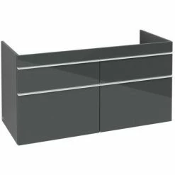 Villeroy & Boch Venticello Waschtischunterschrank XL 1153mm Mit 4 Auszügen Glass Glossy Grey Weiß