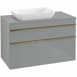 Villeroy & Boch Venticello Waschtischunterschrank XXL 957mm Mit 2 Auszügen Für Aufsatzwaschtisch Mit Glass Glossy Grey Links Copper -VILLEROY & BOCH shop 71489868 3