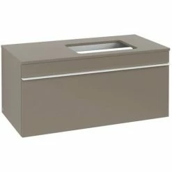 Alternative view of Villeroy & Boch Venticello Waschtischunterschrank 957mm Mit 1 Auszug Für Aufsatzwaschtisch Mit Varia Truffle Grey Rechts Weiß