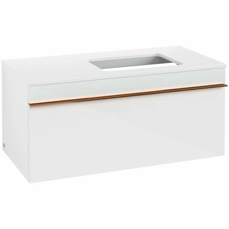 Villeroy & Boch Venticello Waschtischunterschrank 957mm Mit 1 Auszug Für Aufsatzwaschtisch Mit Varia Glass Glossy White Rechts Copper 4 Villeroy & Boch Venticello Waschtischunterschrank 957mm Mit 1 Auszug Für Aufsatzwaschtisch Mit Varia Glass Glossy White Rechts Copper – Bild 2