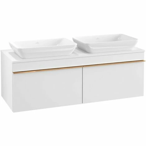 Villeroy & Boch Venticello Waschtischunterschrank 1257mm Mit 2 Auszügen Für 2 Aufsatzwaschtische White Matt Copper 4 Villeroy & Boch Venticello Waschtischunterschrank 1257mm Mit 2 Auszügen Für 2 Aufsatzwaschtische White Matt Copper – Bild 2