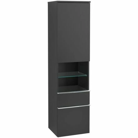 Villeroy & Boch Venticello Hochschrank mit 1 Tür, 2 Auszügen und 1 offenem Fach mittig Rechts Black Matt Lacquer Chrom Villeroy & Boch Venticello Hochschrank Mit 1 Tür, 2 Auszügen Und 1 Offenem Fach Mittig Rechts Black Matt Lacquer Chrom -VILLEROY & BOCH shop 71489922 2