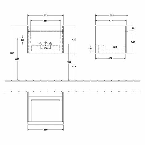 Villeroy & Boch Venticello Waschtischunterschrank Mit 1 Auszug 55,3 Cm Soft Grey Copper 3 Villeroy & Boch Venticello Waschtischunterschrank Mit 1 Auszug 55,3 Cm Soft Grey Copper