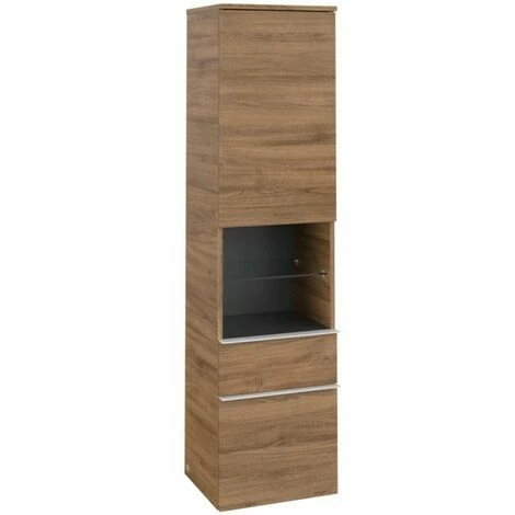 Villeroy & Boch Venticello Hochschrank Mit 1 Tür, 2 Auszügen Und 1 Offenem Fach Mittig Rechts Kansas Oak Weiß 4 Villeroy & Boch Venticello Hochschrank Mit 1 Tür, 2 Auszügen Und 1 Offenem Fach Mittig Rechts Kansas Oak Weiß – Bild 2