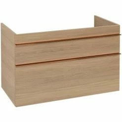Alternative view of Villeroy & Boch Venticello Waschtischunterschrank XL 953mm Mit 2 Auszügen Und Variabler Beckenpositi Elm Impresso Links Copper