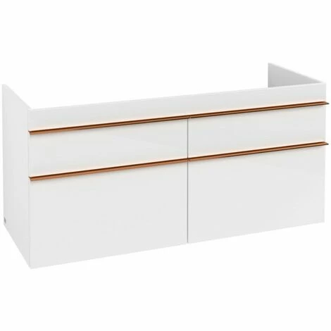 Villeroy & Boch Venticello Waschtischunterschrank XL 1253mm Mit 4 Auszügen Für Doppelwaschtisch Glossy White Copper 4 Villeroy & Boch Venticello Waschtischunterschrank XL 1253mm Mit 4 Auszügen Für Doppelwaschtisch Glossy White Copper – Bild 2