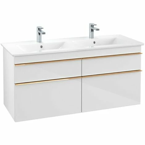 Villeroy & Boch Venticello Waschtischunterschrank XL 1253mm Mit 4 Auszügen Für Doppelwaschtisch Glossy White Copper 5 Villeroy & Boch Venticello Waschtischunterschrank XL 1253mm Mit 4 Auszügen Für Doppelwaschtisch Glossy White Copper – Bild 3