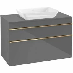 Villeroy & Boch Venticello Waschtischunterschrank XXL Mit 2 Auszügen Für Aufsatzwaschtisch 95,7 Cm Glossy Grey Copper -VILLEROY & BOCH shop 71489999 3