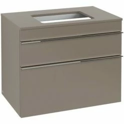 Villeroy & Boch Venticello Waschtischunterschrank XXL Mit 2 Auszügen Für Aufsatzwaschtisch 75,7 Cm Truffle Grey Chrom