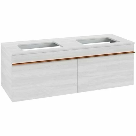 Villeroy & Boch Venticello Waschtischunterschrank 1257mm Mit 2 Auszügen Für 2 Aufsatzwaschtische White Wood Copper 4 Villeroy & Boch Venticello Waschtischunterschrank 1257mm Mit 2 Auszügen Für 2 Aufsatzwaschtische White Wood Copper – Bild 2