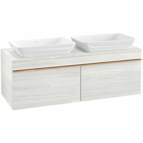 Villeroy & Boch Venticello Waschtischunterschrank 1257mm Mit 2 Auszügen Für 2 Aufsatzwaschtische White Wood Copper 5 Villeroy & Boch Venticello Waschtischunterschrank 1257mm Mit 2 Auszügen Für 2 Aufsatzwaschtische White Wood Copper – Bild 3
