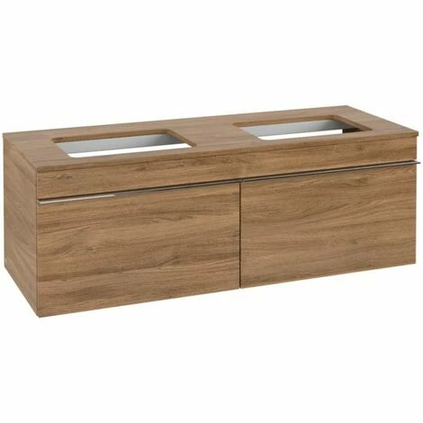 Villeroy & Boch Venticello Waschtischunterschrank 1257mm Mit 2 Auszügen Für 2 Aufsatzwaschtische Kansas Oak Chrom 4 Villeroy & Boch Venticello Waschtischunterschrank 1257mm Mit 2 Auszügen Für 2 Aufsatzwaschtische Kansas Oak Chrom – Bild 2