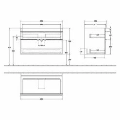 Villeroy & Boch Venticello Waschtischunterschrank XL Mit 2 Auszügen 95,3 Cm Kansas Oak Chrom